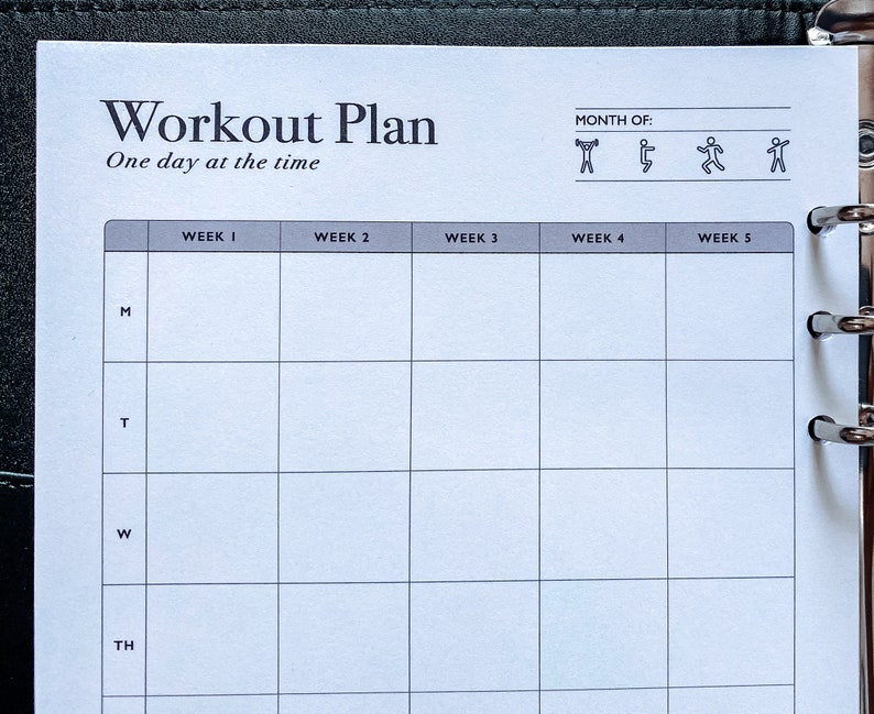 PERSONAL Workout Planner Printable, Exercise Log, Workout Template, Workout Calendar, Fitness Planner, Workout Tracker, Personal size insert image 4