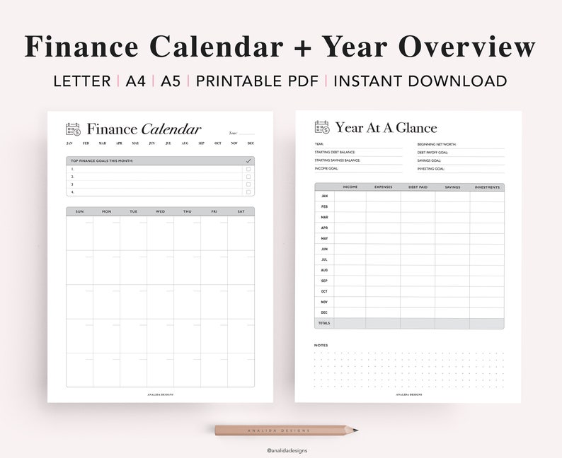 Finance Planner Printable, Debt Snowball, Savings Tracker, Budget Binder, Personal Finance, Digital Financial Planner, A5 Planner Inserts image 2