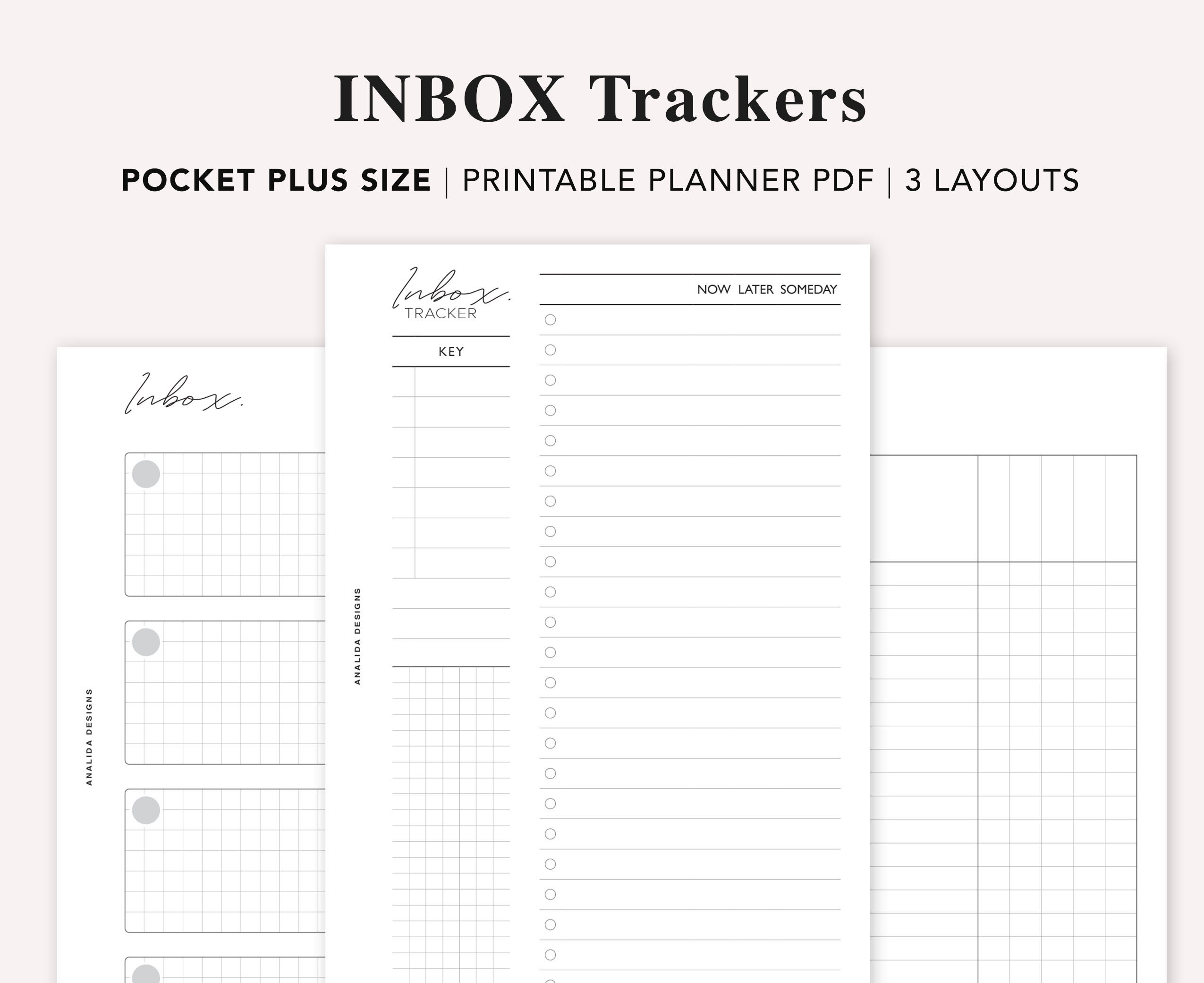 Pocket PLUS Size Inbox Planner Inserts Inbox Tracker Inbox Etsy