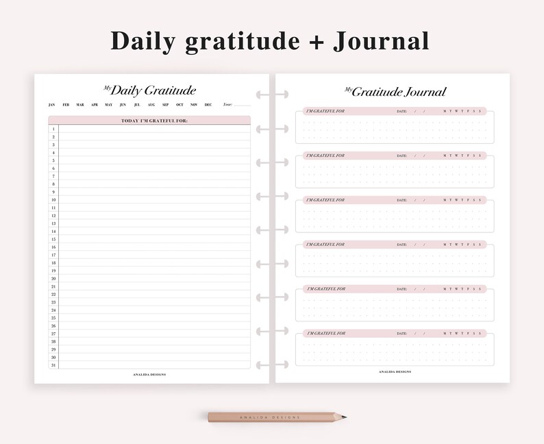 Gratitude Journal Printable: Happy Planner Classic Insert (PDF) - Etsy