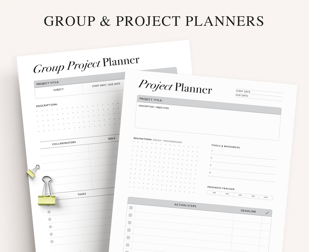Project Planner Printable, Group Planner Page, College Student Planner