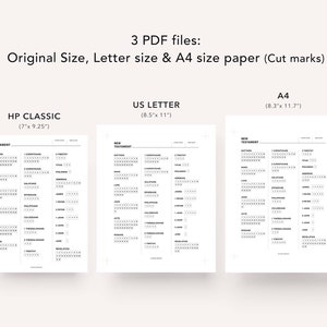 May include: Three printable PDF files for a New Testament Bible study tracker. The files are sized for HP Classic, US Letter, and A4 paper. Each page includes a list of New Testament books with spaces to check off each chapter as it is read.