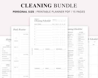 PERSONAL Cleaning Schedule Printable, Chore Chart, Flylady Planner, Household Planner, Weekly Cleaning Schedule Checklist, Personal Filofax