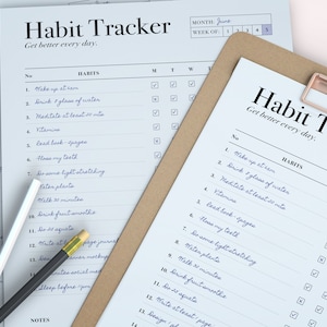 Minimalist Habit Tracker Printable, Weekly Tracker, Digital Download, Weekly Agenda, Goal Setting, PDF, Weekly Inserts A5, A4 & US Letter image 6