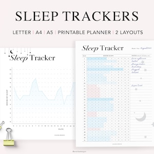 Sleep Tracker Printable, A5 Planner Inserts, Monthly Sleep Log, Sleep Tracking, Sleep Journal, Health Planner, PDF Instant Download