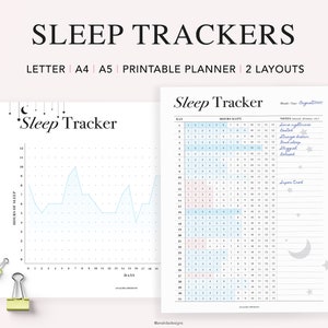 Sleep Tracker Printable, A5 Planner Inserts, Monthly Sleep Log, Sleep Tracking, Sleep Journal, Health Planner, PDF Instant Download