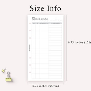 Personal Symptom Tracker: Printable Medical Planner (PDF Download) image 5