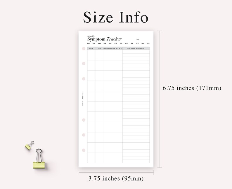 Personal Symptom Tracker: Printable Medical Planner (PDF Download) image 5