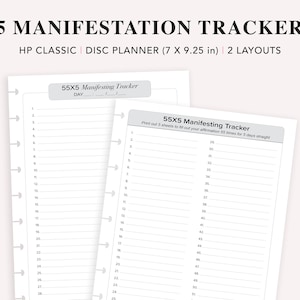 55x5 Method for Manifesting, Happy Planner Classic, 55x5 Manifesting Workbook, Manifestation Planner,  Law of Attraction Printable, PDF