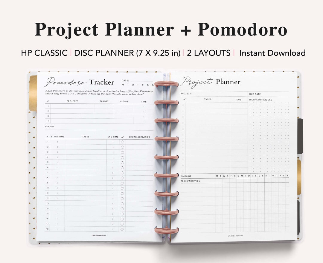 Daily Pomodoro Planner Printable, Happy Planner Classic Planner ...
