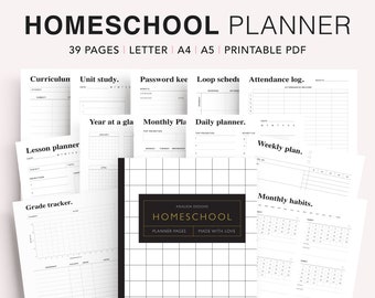 Homeschool Planner, Homeschool Printable, Homeschool Schedule, Homeschool Planner Printable, Daily Schedule, Homeschool Template, PDF