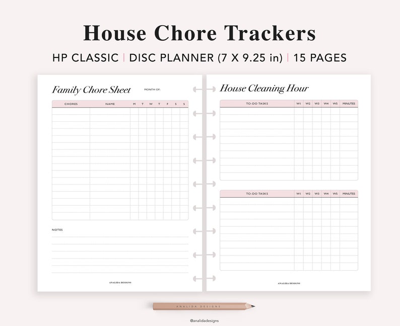 Cleaning Schedule Printable Happy Planner Classic Insert - Etsy