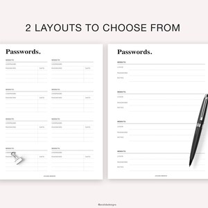 Printable Password Tracker Template: A4, A5, Letter Size (PDF) image 3