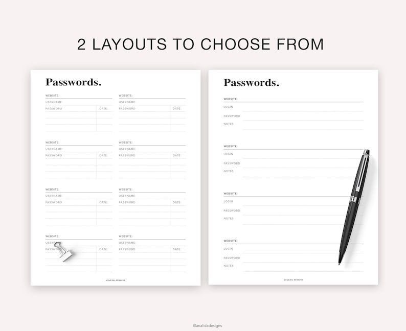 Printable Password Tracker Template: A4, A5, Letter Size (PDF) image 3