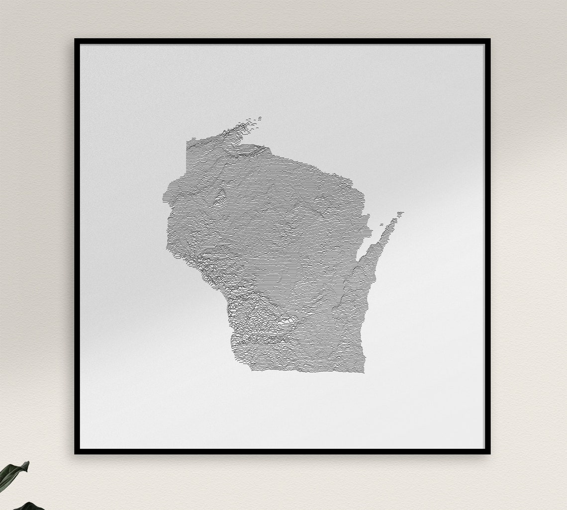 Wisconsin Topographic Map Print Personalized Wisconsin Gold - Etsy