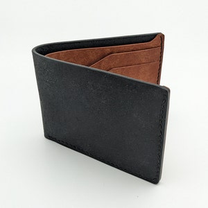 Cartera plegable básica - Negro y nogal