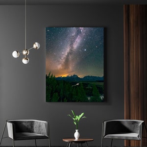 Grand Teton Milky Way, Western Wall Art, Jackson Hole Print, Grand Teton National Park, Mountain Print, Milky Way Print, Milky Way Art