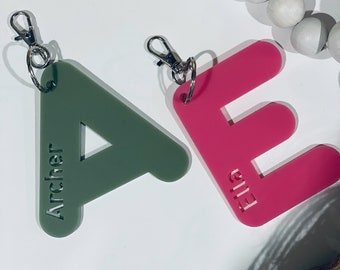 Personalised Initial Acrylic Bag Tag