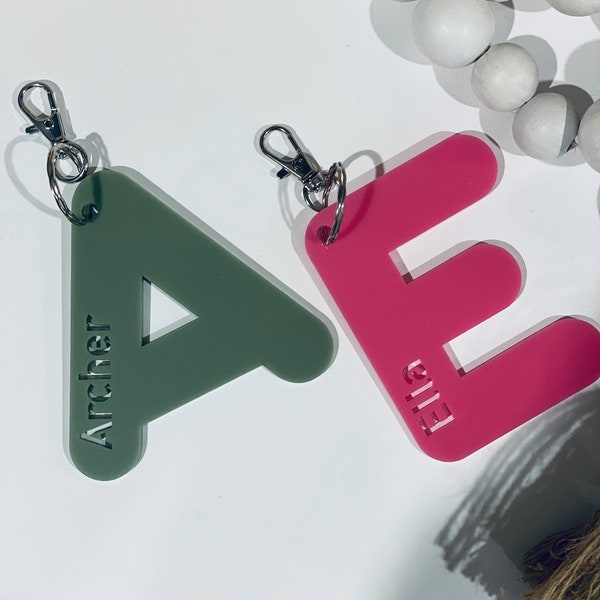 Personalised Initial Acrylic Bag Tag