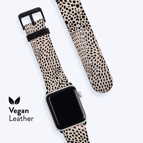 Designed Vegan Faux Leather Floral Leopard Print Apple Watch Etsy