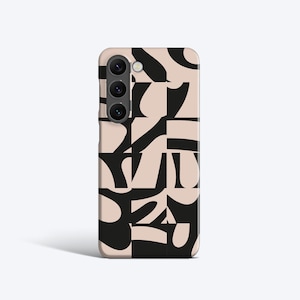 MATISSE SQUARES Black Case | For Galaxy S25 Ultra, S24 Plus, S23 Fe, S22, S21, S20 fe and More Models, Beige, Abstract, Minimal