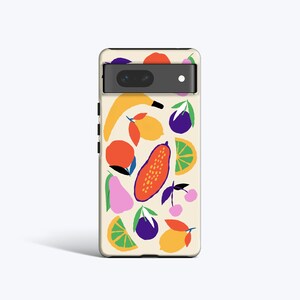 FRUITY ART Case | For Pixel 8 Case, Pixel 7 Case, Pixel 6 Pro Case, Pixel 5 Case, More Models, Abstract Flowers, Blue, Red, Pink