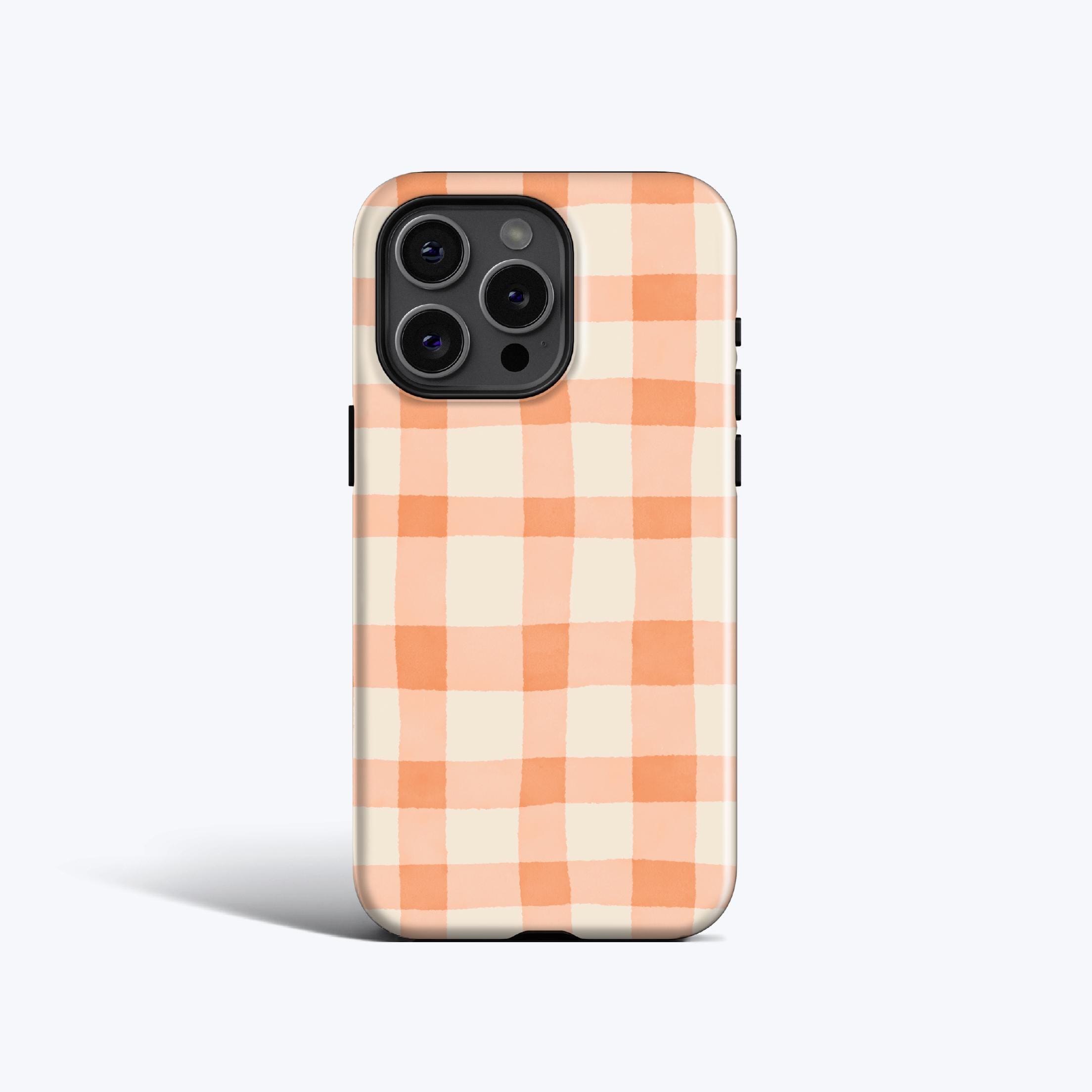 Orange Gingham Phone Case - for iPhone 17, 16, 15, 14, 13, 12