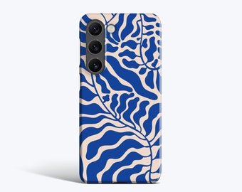 ABSTRACT LEAVES BLUE | For Samsung Galaxy S23 Ultra Case, Galaxy S22 Case, Galaxy S21 fe Case, Galaxy S20 Case, More Models, Matisse Style