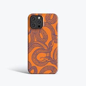 BURNT ORANGE SNAKES Case | For iPhone 15 Pro Case, iPhone 14 Case, iPhone 13 Pro Max Case, iPhone 13 Case, All Models, Snake Pattern