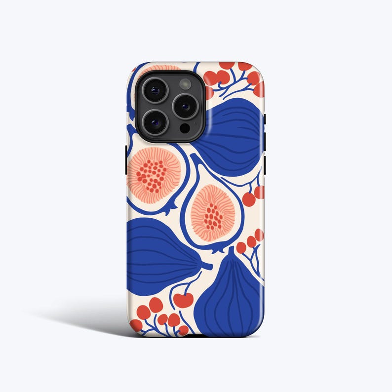 Blue Passion Fruit Phone Case - Fits iPhone 16e, 16 Pro Max, 15 Plus, 14 Pro, 13 Mini, 12, 11, MagSafe Option, Abstract Berries Art image 2