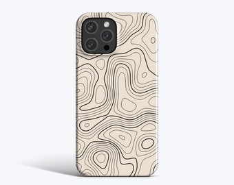 Étui de téléphone TOPOGRAPHIQUE | Pour étui iPhone 15 Pro Max, étui iPhone 11 Pro, étui iPhone 12, étui iPhone XS, tous les modèles, abstrait, carte