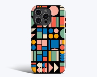 Bauhaus Phone Case - For iPhone 16e, 17 Pro Max, 15 Plus, 14, 13 Mini, 12, 11, Modern Geometric Abstract, MagSafe Option