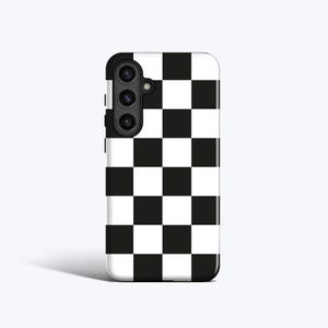 CHUNKY CHECK BLACK Case For Samsung Galaxy S25 Ultra, S24 fe, S23 fe, S22 Plus, S21, S20, Checkered Case