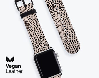 COCO Watch Strap |  For Apple Band, Vegan H21 Leather band, Available for Apple watch series 1, 2, 3, 4, 5, 6, 7, 8, 9, 10, Abstract Pattern