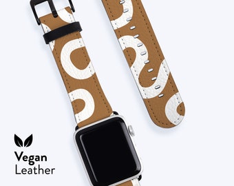 ORGANIC LINES Watch Strap | For Apple Band, Vegan H21 Leather band, Available for Apple watch series 1, 2, 3, 4, 5, 6, 7, 8, 9, SE, Abstract