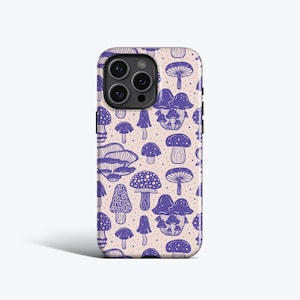 MUSHROOM MAGIC Phone Case For iPhone 16 Pro Max Case, iPhone 15 Case, iPhone 14 Pro Case, iPhone 13 Case, All Models, Mushrooms, Purple Case