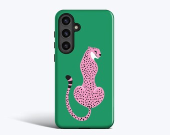 Pink Leopard Phone Case - For Galaxy S26, S25, S24, S23, S22, S21, Magnetic Option