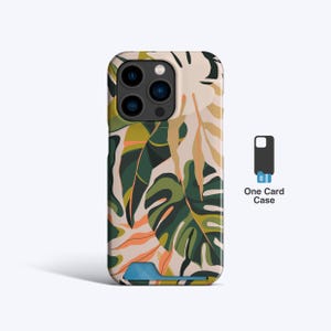 JUNGLE LEAVES Slim Card Case | iPhone 15 Plus Case, iPhone 14 Pro Case, iPhone 13 Case, iPhone 15 Pro Case,  Card Holder, Card Storage