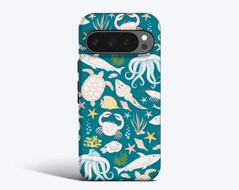 Sea World Teal Pixel Handyhülle - Für Alle Modelle