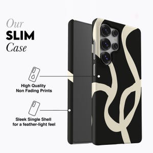Boho Lines Black Phone Case - For Galaxy S26, S25, S24, S23, S22, S21, S20 Series, Magnetic 画像 5