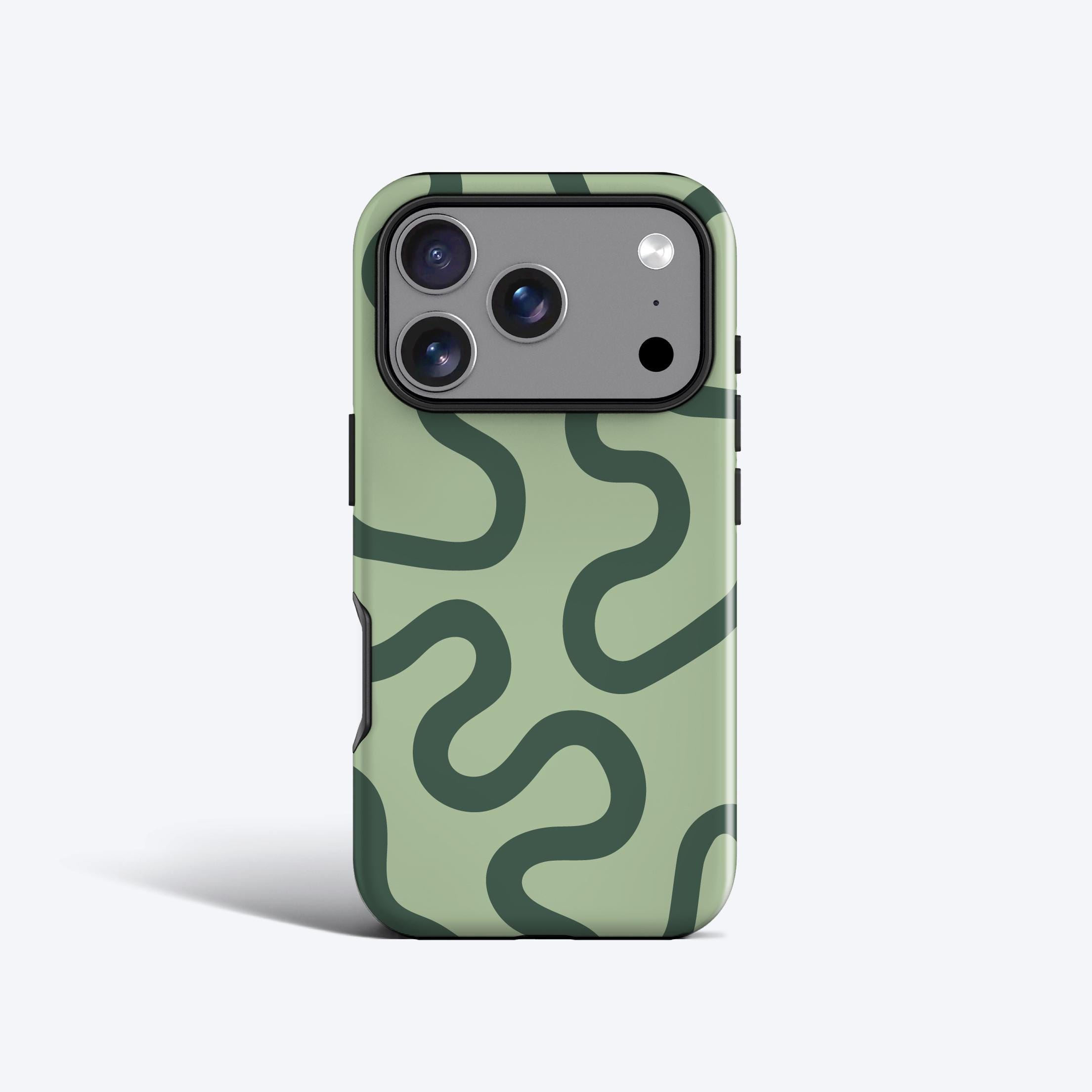Organic Lines Olive iPhone Case - for All iPhone Models, Tough