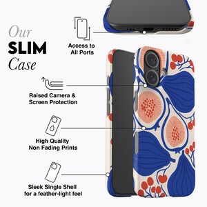 Blue Passion Fruit Phone Case - Fits iPhone 16e, 16 Pro Max, 15 Plus, 14 Pro, 13 Mini, 12, 11, MagSafe Option, Abstract Berries Art image 7