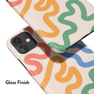 FUNKY LINES PASTEL Phone Case | Abstract Wavy Print, For iPhone 16e, 16 Pro Max, 15 Plus, 15, 14 Pro, 13, 12 Mini, 11 image 7
