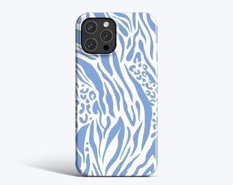 BLUE ZEBRA | For iPhone 15 Case, iPhone 12 Case, iPhone 11 Case, iPhone 14 Pro Max Case, More Models Available, Animal Print, Abstract