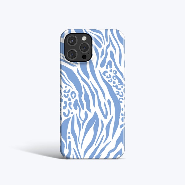 BLUE ZEBRA | For iPhone 15 Case, iPhone 12 Case, iPhone 11 Case, iPhone 14 Pro Max Case, More Models Available, Animal Print, Abstract