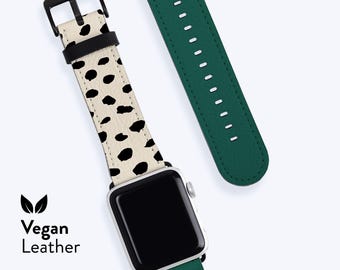 Pulseira JUNIPER SPLIT Dots para Apple Watch Series 1, 2, 3, 4, 5, 6, 7, 8, 9, 10, 11 e SE, em couro vegano.