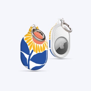 BLUE SUNFLOWER AirTag Case | For your keys, Handbag, Backpack, Pets Collar, Anything you desire, AirTag Holder, AirTag Keychain, Sunflower