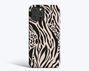 ZEBRA Print | For iPhone 15 Pro Max Case, iPhone 12 Case, iPhone 11 Case, iPhone xr Case, More Models Available, Black, Beige, Animal Print