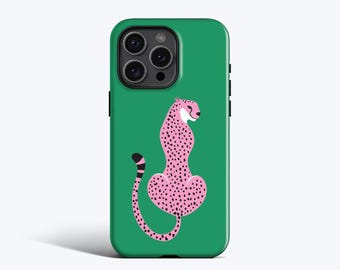 Pink Leopard Phone Case - For iPhone 17, 16, 15, 14, 13, 12, MagSafe Option