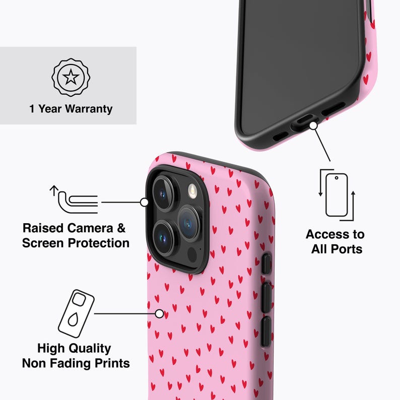Red Hearts Phone Case - For iPhone 17, 16, 15, 14, 13, 12 MagSafe Option image 5